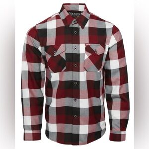 Dixxon Southpaw men's long Sleeve Red Black Flannel Shirt Size m NWOT